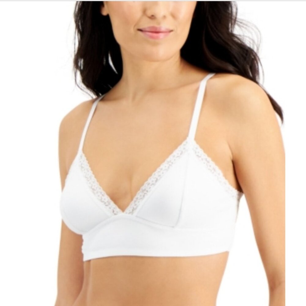 Jenni on Repeat Wide Lace Bralette, Bright White